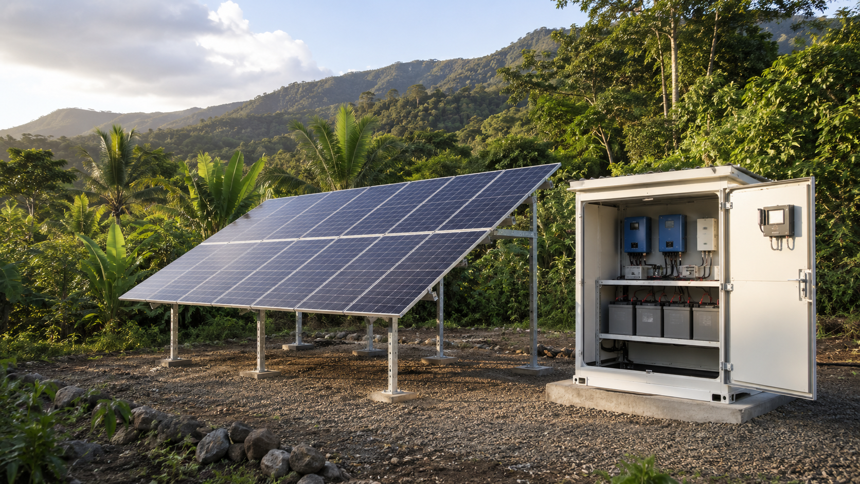 Sistema solar aislado de la red